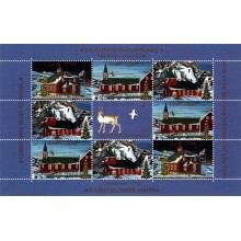 1998 - Grønland - Miniark med 9 mærker - to sidet takket - Ufoldet - "25 Års".